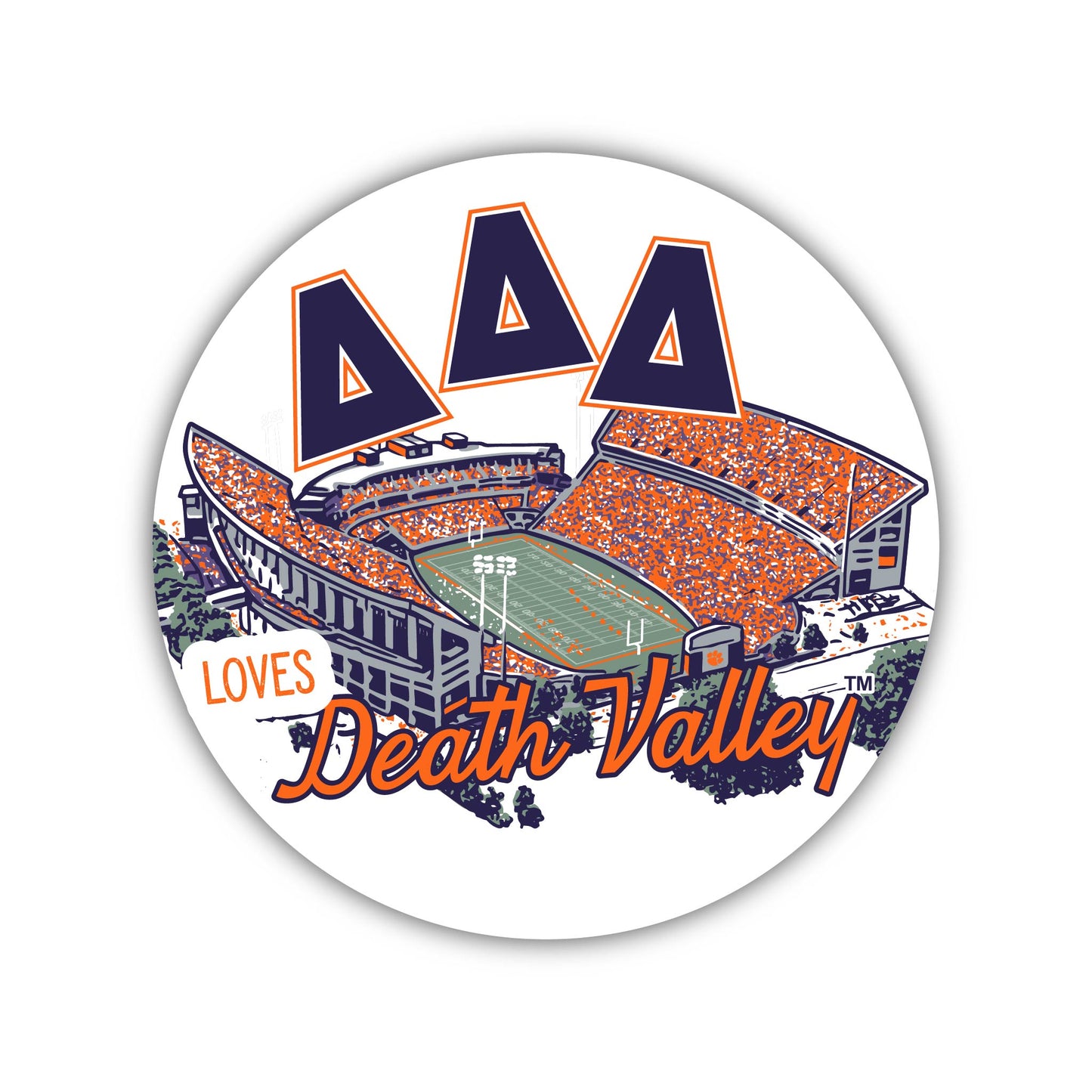 Delta Delta Delta-Game Day Buttons and Stickers